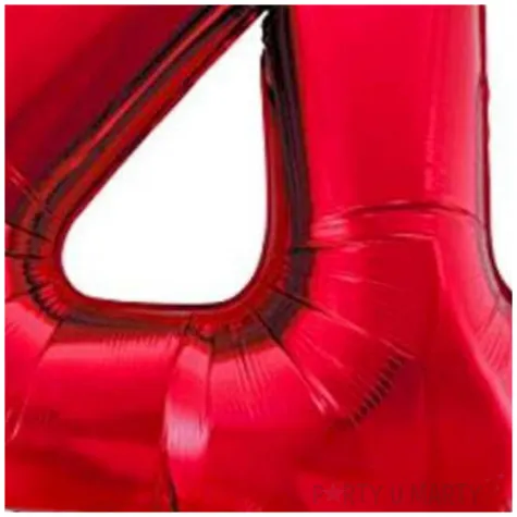 balon foliowy urodziny cyfra 4 czerwony partydeco 34 dgt