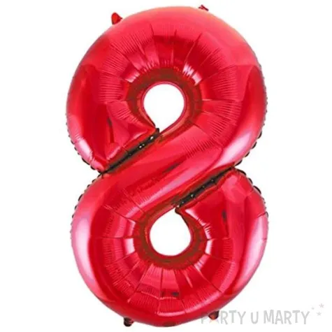 balon foliowy urodziny cyfra 8 czerwony partydeco 34 dgt