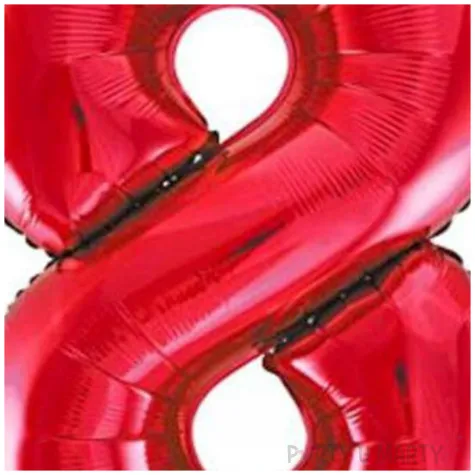balon foliowy urodziny cyfra 8 czerwony partydeco 34 dgt