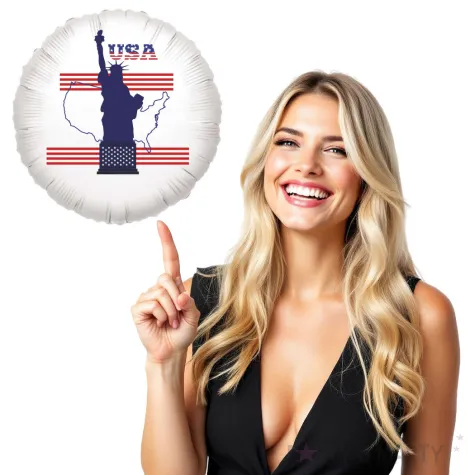 balon foliowy usa statua wolnosci bialy 18 rnd