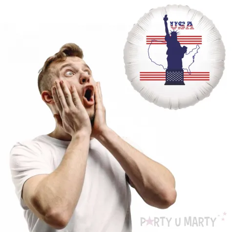 balon foliowy usa statua wolnosci bialy 18 rnd
