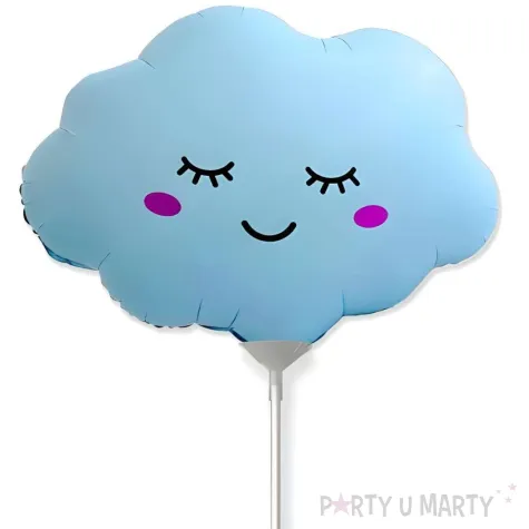 balon foliowy usmiechnieta chmurka niebieski matowy dekoracja do szkoly 14 shp