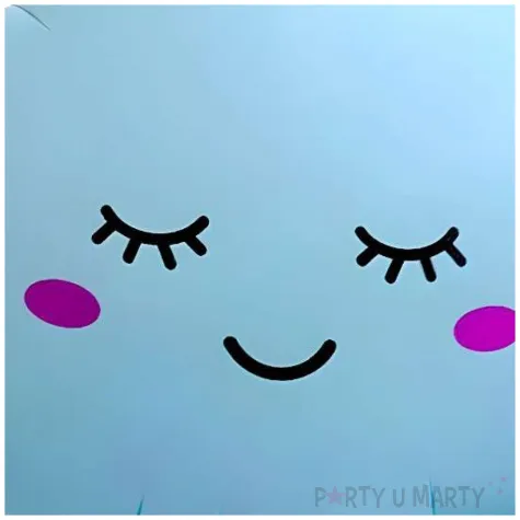 balon foliowy usmiechnieta chmurka niebieski matowy dekoracja do szkoly 24 shp