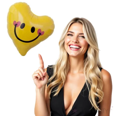 balon foliowy usmiechniete serce zolty takarakosan 14 hrt