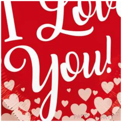 balon foliowy walentynki serce i love you czerwony amscan 18 hrt