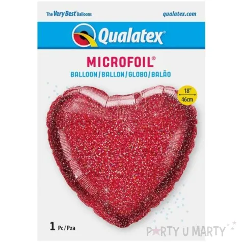 balon foliowy walentynkowe serce czerwony qualatex 18 hrt