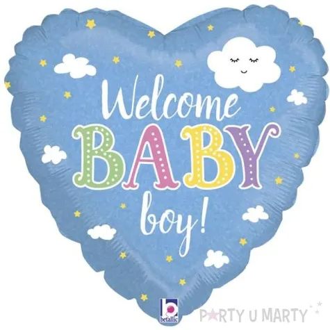 balon foliowy welcome baby boy chmurki i gwiazdki grabo 18 hrt