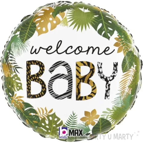 balon foliowy welcome baby dzungla betallic 18 rnd