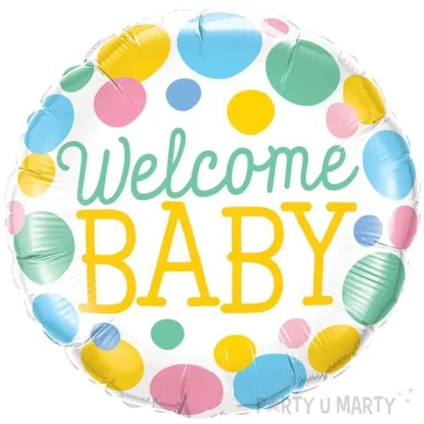 balon foliowy welcome baby qualatex 18 rnd