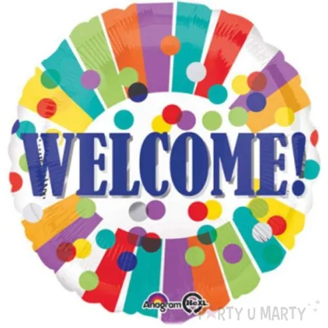 balon foliowy welcome witamy amscan 17 rnd