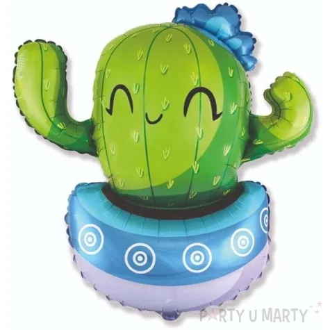 balon foliowy wesoly kaktus niebieski flexmetal 24 shp