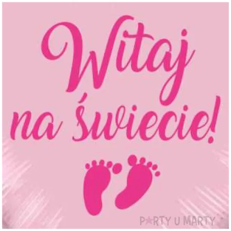 balon foliowy witaj na swiecie fuksja rozowy 18 hrt