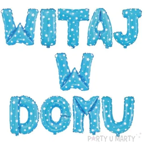 balon foliowy witaj w domu napis niebieski partypal 16 10 szt ltr