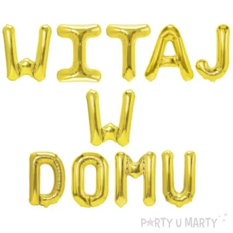 balon foliowy witaj w domu napis zloty partypal 16 10 szt ltr
