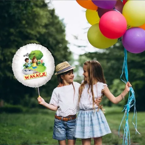 balon foliowy witajcie wakacje bialy 18 rnd