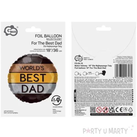 balon foliowy worlds best dad dla najlepszego taty godan 18 rnd