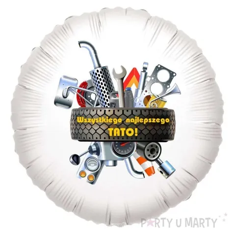 balon foliowy wszystkiego najlepszego tato bialy 18 rnd