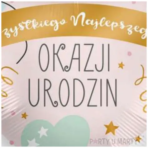 balon foliowy wszystkiego najlepszego z okazji urodzin serce premioloon 17 hrt