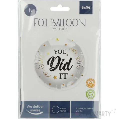balon foliowy you did it bialy czarny zloty folat 18 rnd