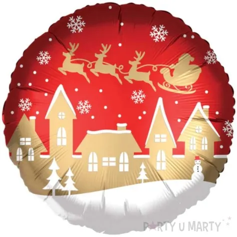 balon foliowy zaprzeg swietego mikolaja amscan 17 rnd