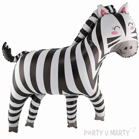 balon foliowy zebra safari bialo czarny godan 32 shp