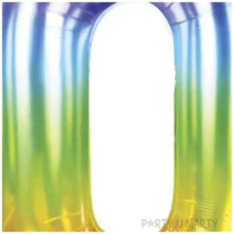 balon foliowy zelek cyfra 0 teczowy partypal 40 dgt