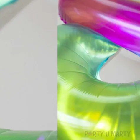 balon foliowy zelek cyfra 0 teczowy partypal 40 dgt