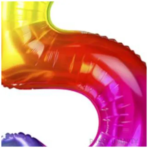 balon foliowy zelek cyfra 5 teczowy partypal 40 dgt
