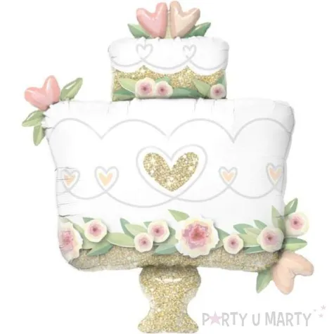 balon foliowy zloty tort slubny qualatex 41 shp