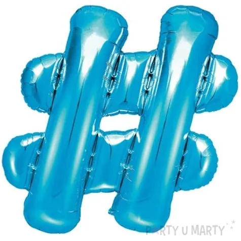 balon foliowy znak hash 14 partydeco niebieski