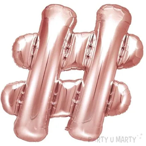 balon foliowy znak hash 14 partydeco rozowo zloty