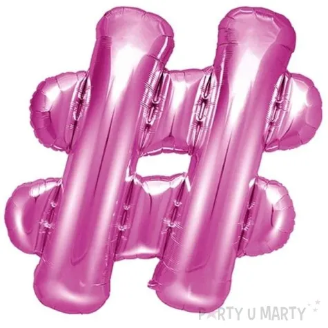 balon foliowy znak hash 14 partydeco rozowy ciemny