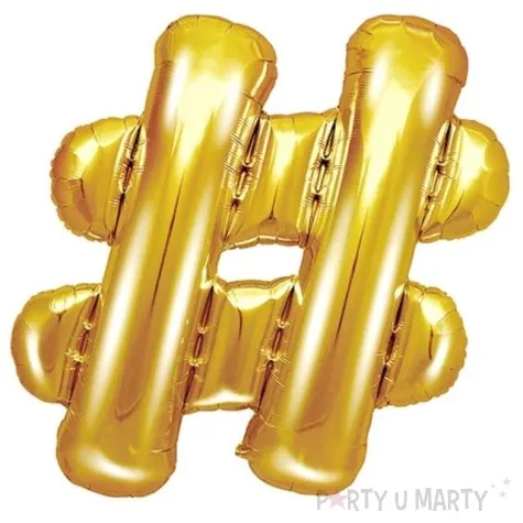 balon foliowy znak hash 14 partydeco zloty