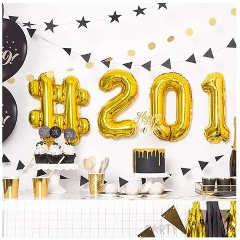 balon foliowy znak hash 14 partydeco zloty