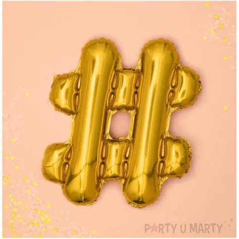 balon foliowy znak hash 14 partydeco zloty
