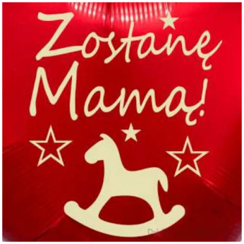 balon foliowy zostane mama czerwony 18 hrt
