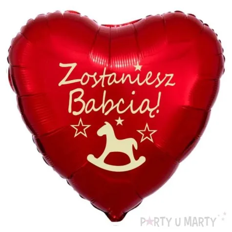balon foliowy zostaniesz babcia czerwony 18 hrt