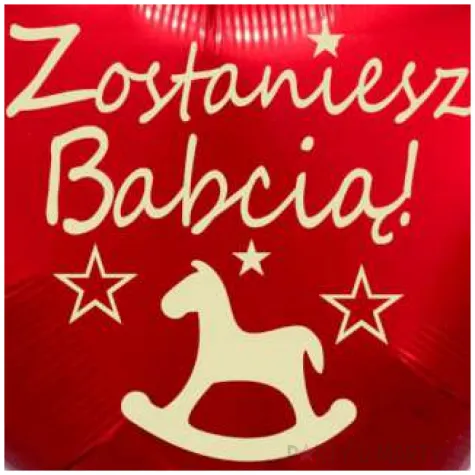 balon foliowy zostaniesz babcia czerwony 18 hrt