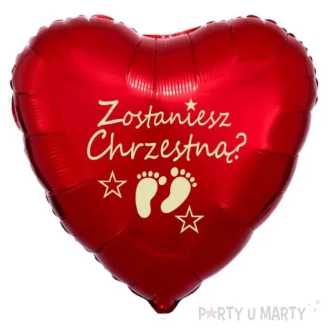 balon foliowy zostaniesz chrzestna czerwony 18 hrt