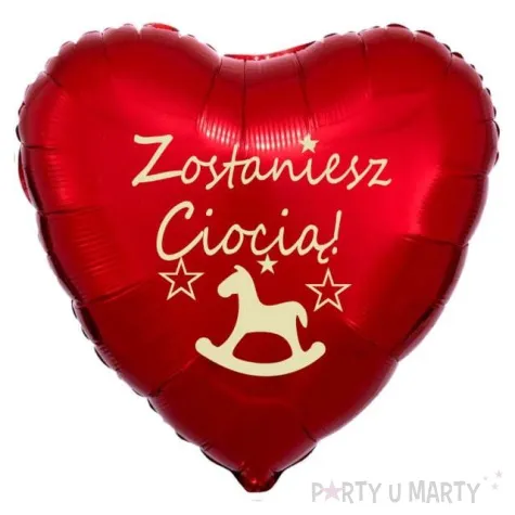 balon foliowy zostaniesz ciocia czerwony 18 hrt