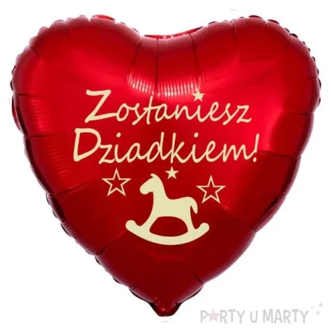 balon foliowy zostaniesz dziadkiem czerwony 18 hrt