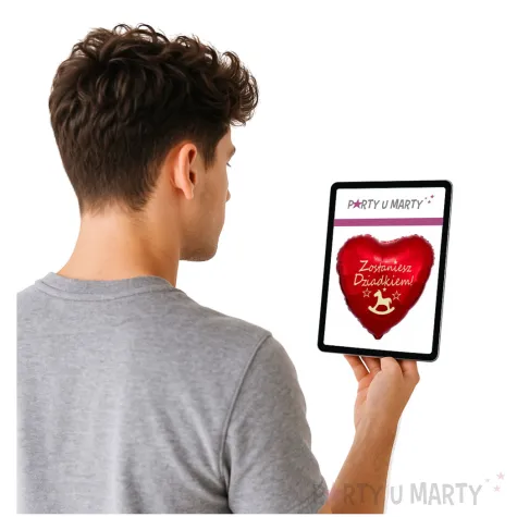 balon foliowy zostaniesz dziadkiem czerwony 18 hrt