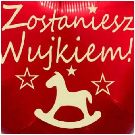 balon foliowy zostaniesz wujkiem czerwony 18 hrt