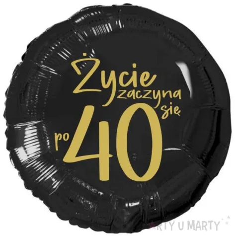 balon foliowy zycie zaczyna sie po 40 czarny 18 rnd