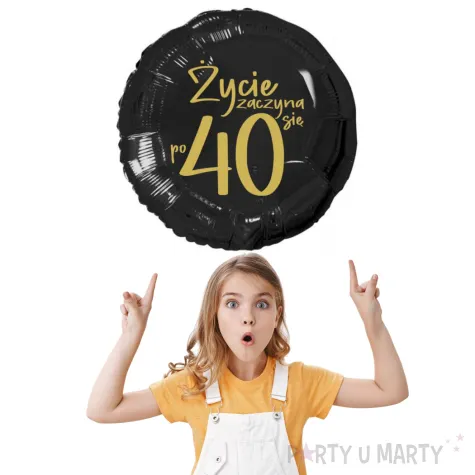 balon foliowy zycie zaczyna sie po 40 czarny 18 rnd