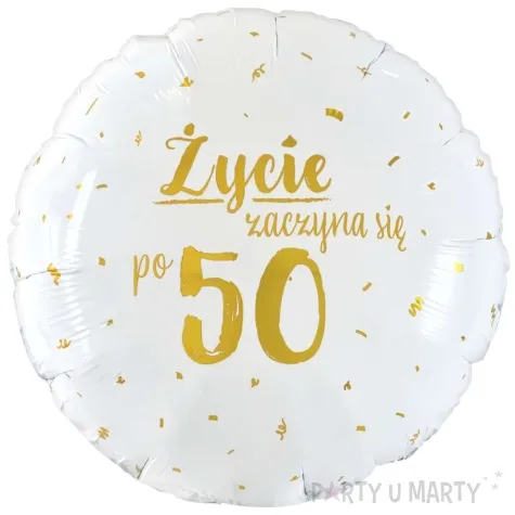 balon foliowy zycie zaczyna sie po 50 bialy 18 rnd