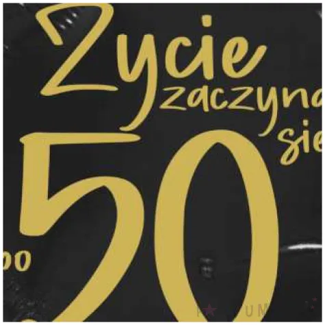 balon foliowy zycie zaczyna sie po 50 czarny 18 rnd