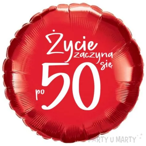 balon foliowy zycie zaczyna sie po 50 czerwony 18 rnd