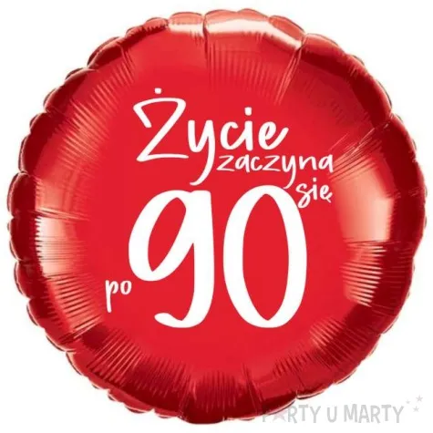 balon foliowy zycie zaczyna sie po 90 czerwony 18 rnd