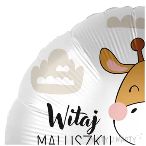 balon foliowy zyrafa witaj maluszku premioloon 17 rnd